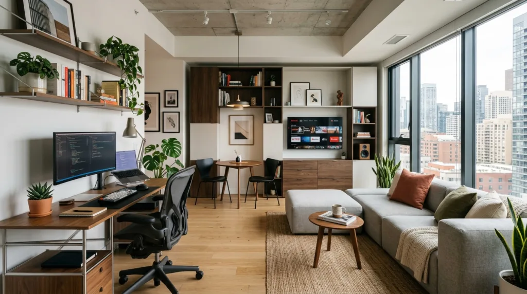 Apartment interior with home office 202605251153