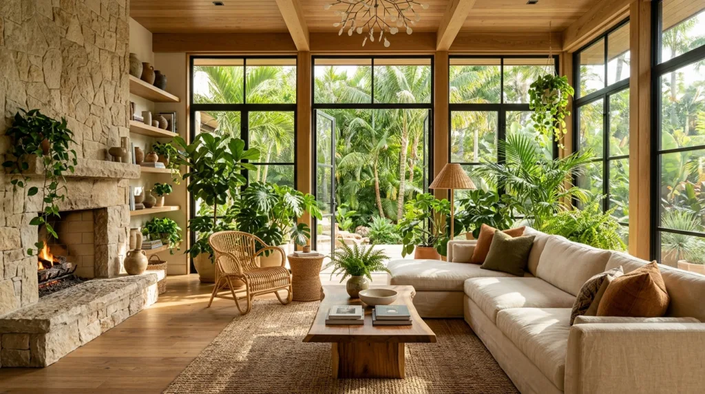 Living room with indoor plants 202605251041
